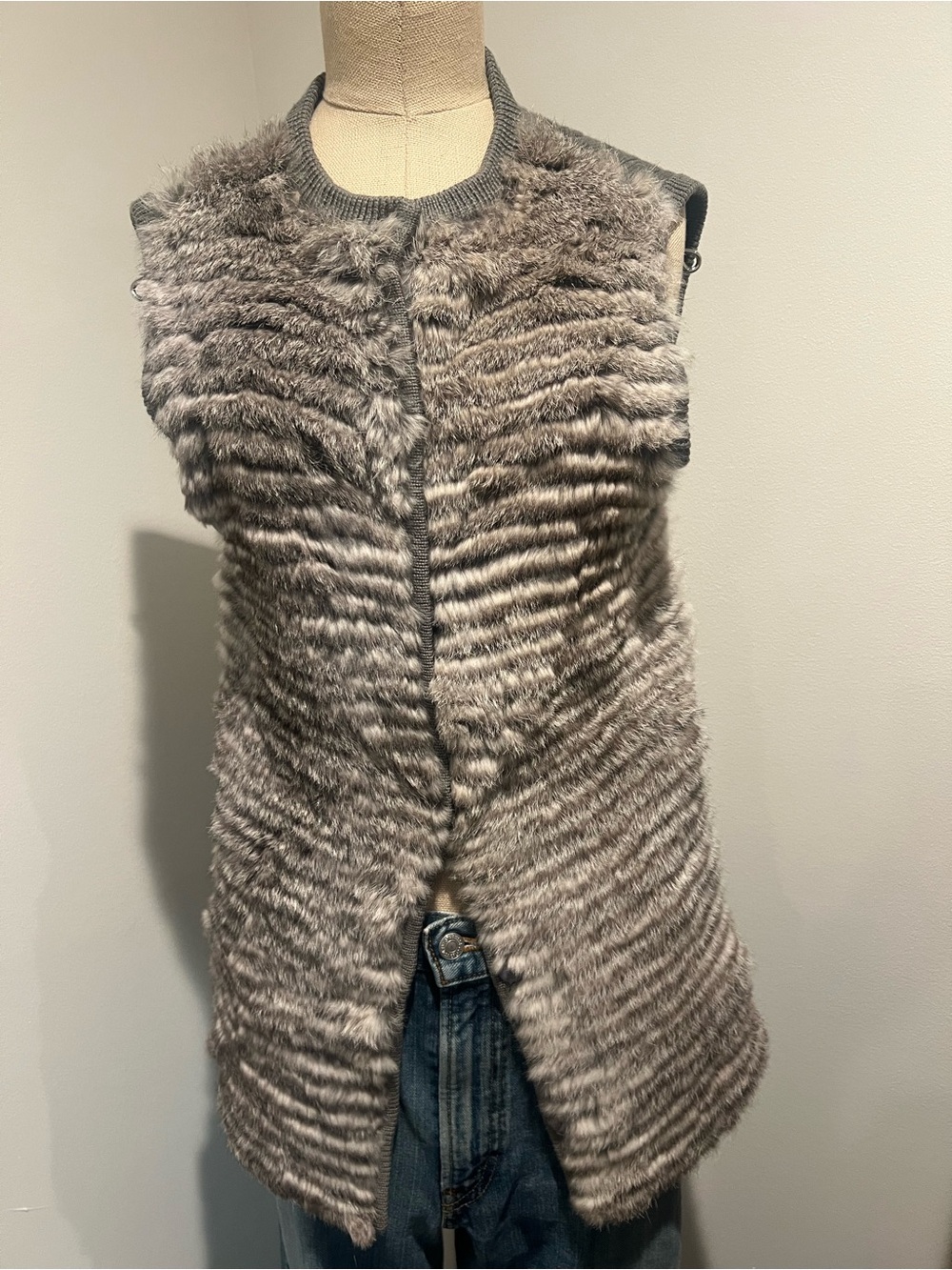 J. MCLAUGHLIN Wool & Rabbit Fur Vest, size S
